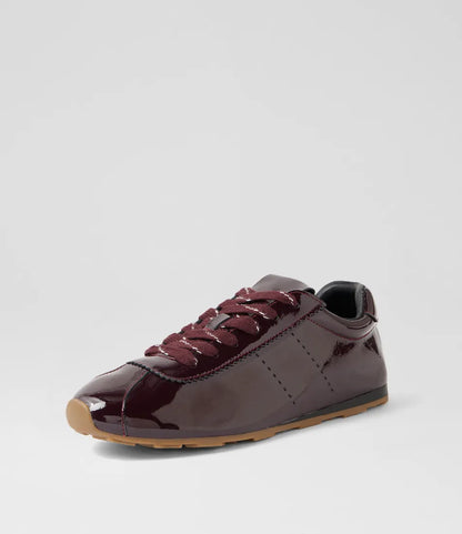 Mollini Mousi Burgundy Crinkle Patent Sneaker