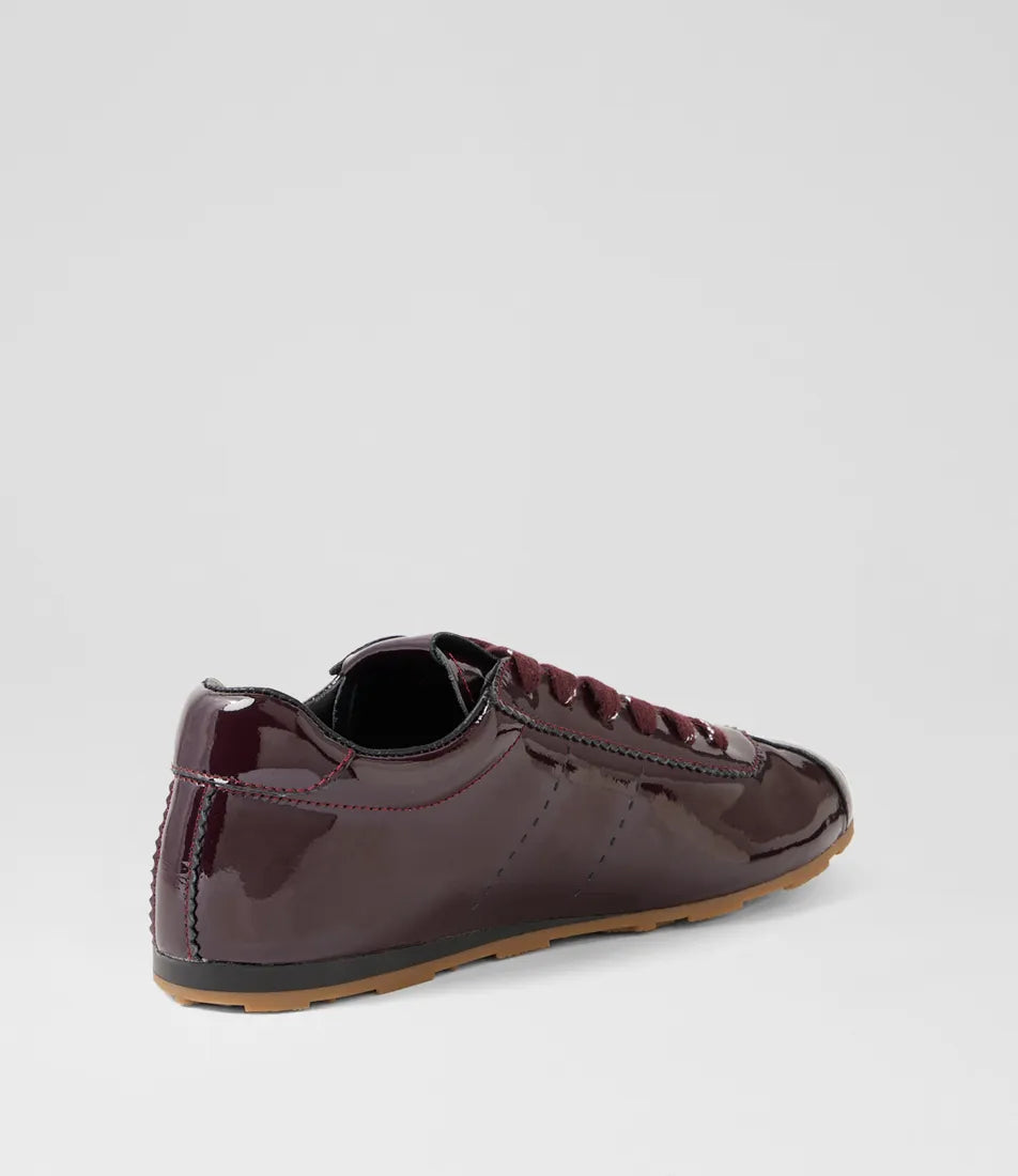 Mollini Mousi Burgundy Crinkle Patent Sneaker