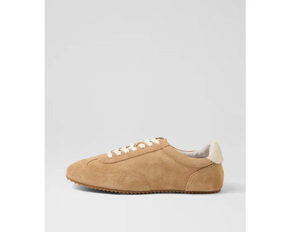 Mollini Liloa Camel Cream Suede-Leather Sneakers
