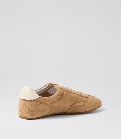 Mollini Liloa Camel Cream Suede-Leather Sneakers