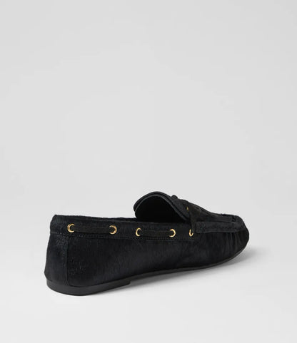 Mollini Eltin Black Suede Pony Loafer