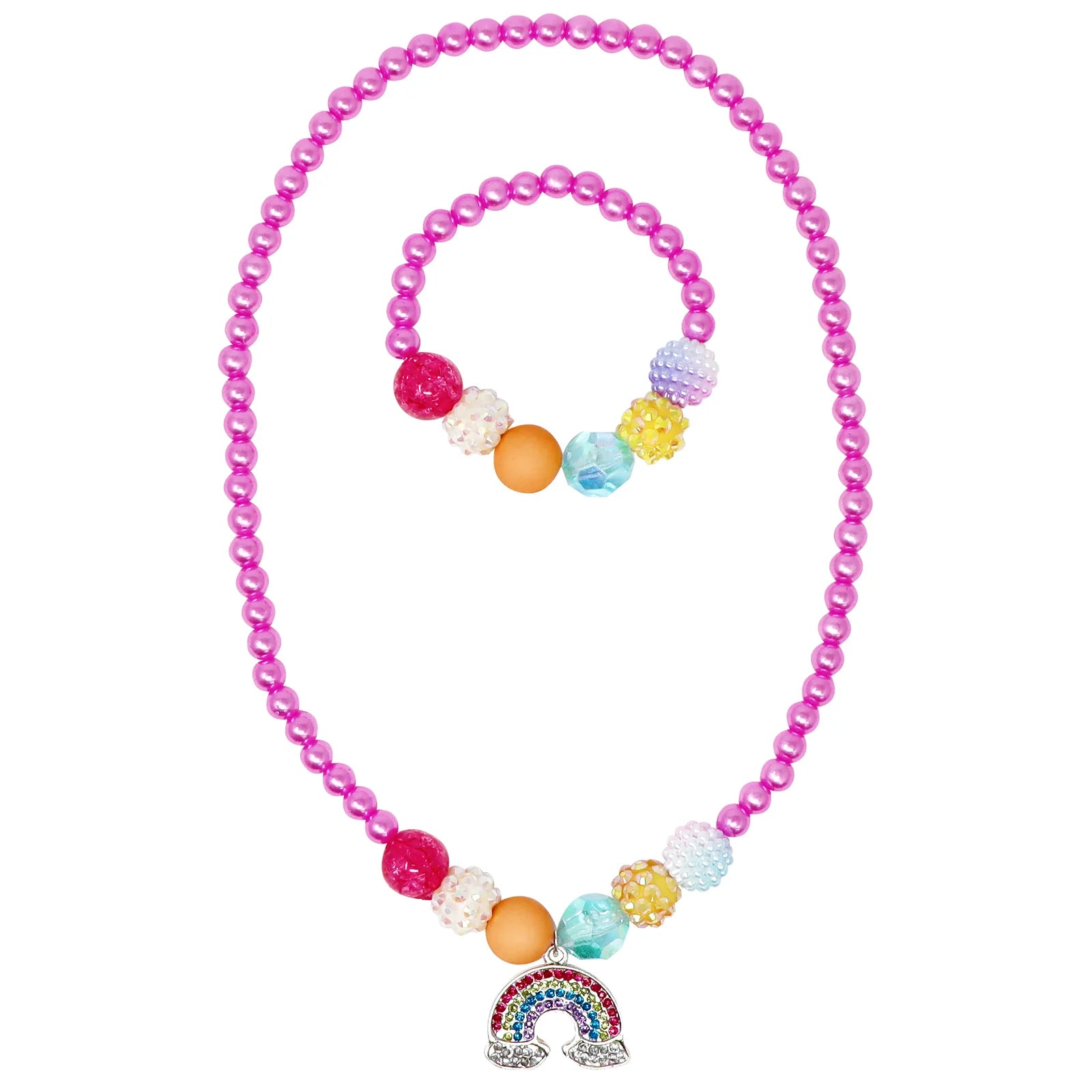 Rainbow Necklace and Bracelet Set