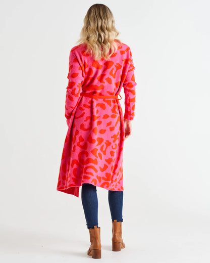 Swift Cardigan Pink/Red Cheetah Print