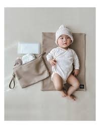 Nappy Changing Pouch Oat Vegan Leather