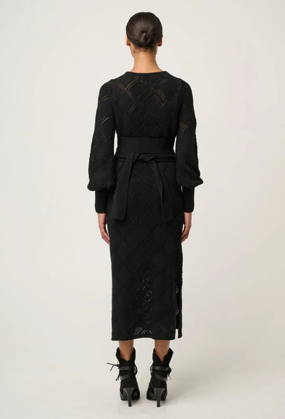 Once Was Cassi Viscose Cotton Blend V Neck Knit Dress
