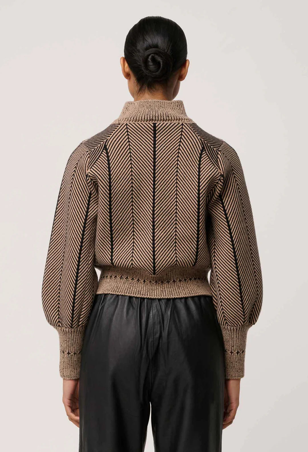 Once Was Jeanne Merino Wool Blend Jacquard Bomber