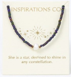 Inspiration Necklace Ocean/Bronze/Pearl