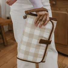 OiOi Change Mat Clutch Beige Gingham