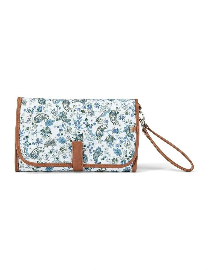 OiOi Change Mat Clutch Blue Paisley/Tan