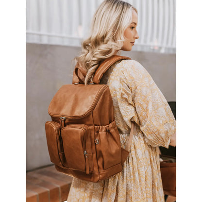 OiOi Signature Nappy Backpack Tan Vegan Leather