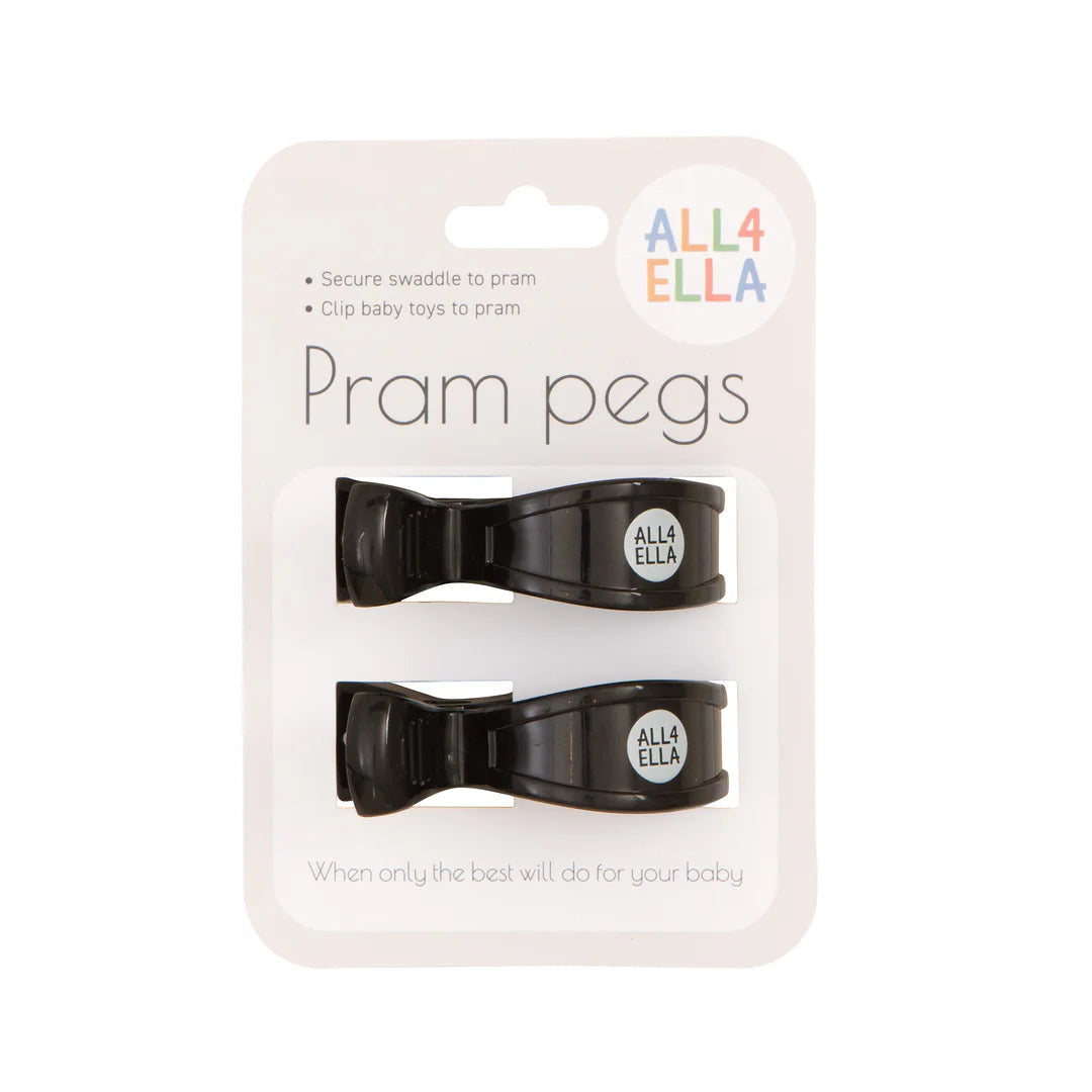 All4Ella 2Pk Pram Pegs Black