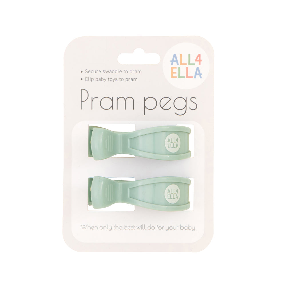 All4Ella 2Pk Pram Pegs Sage