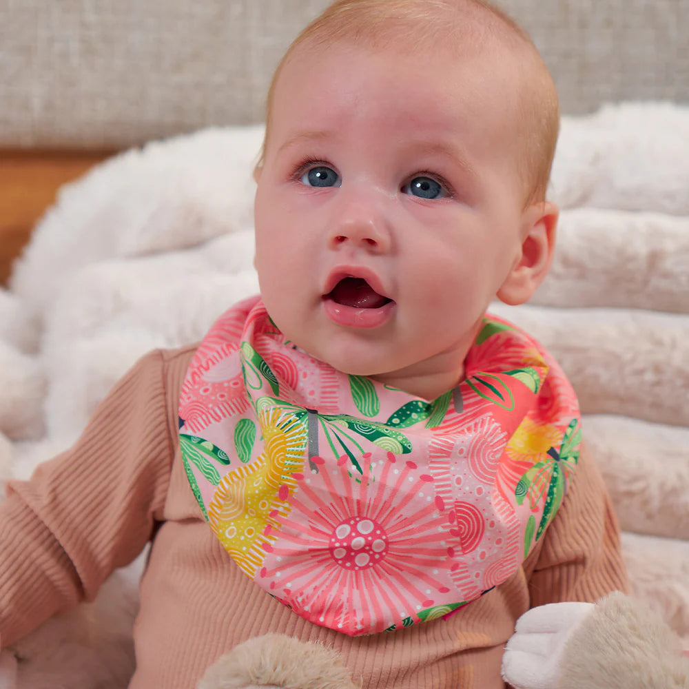 Baby Bandana Bib Pink Banksia