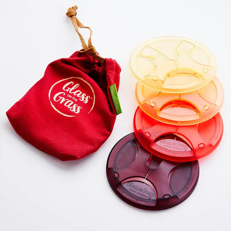Glass On The Grass Resin Coasters Wine Lover