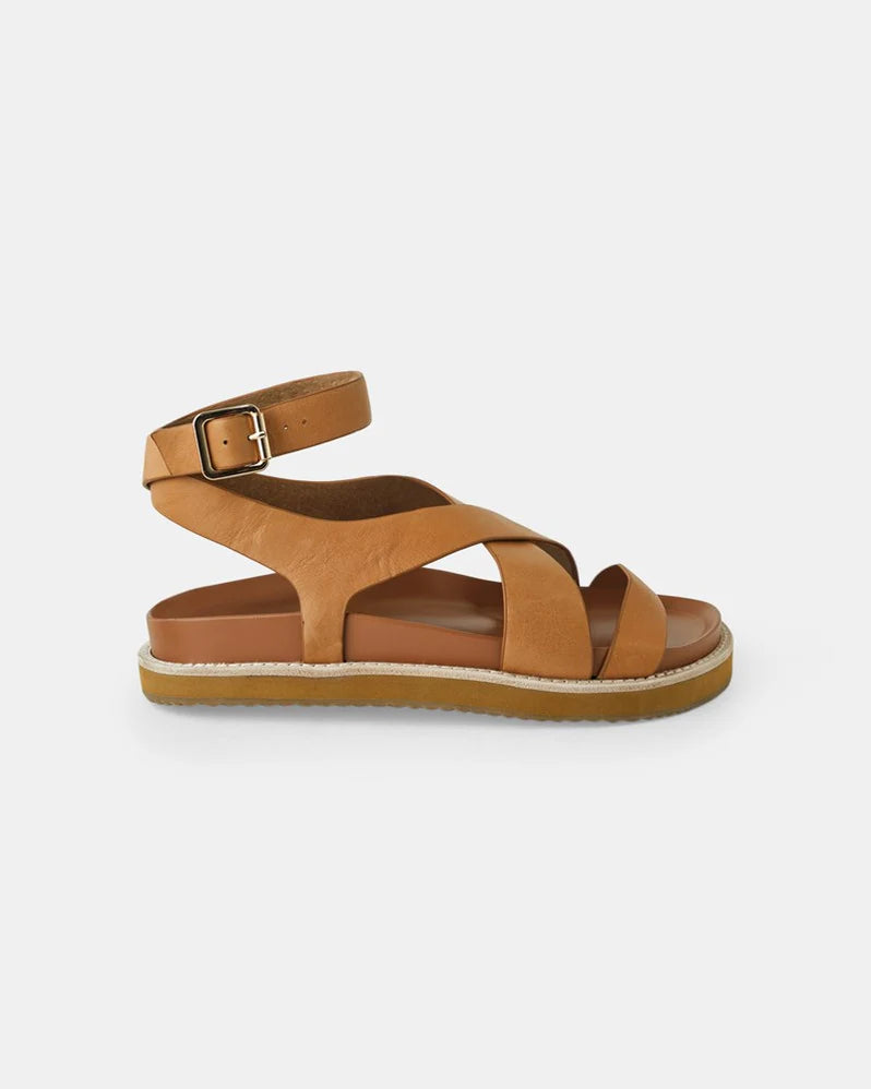 Walnut Pilar Leather Sandal Coconut Tan