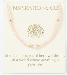 Inspiration Necklace Pink/Gold/Pearl