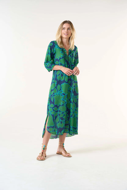 One Season Long Poppy Porto Vecchio Green Cotton