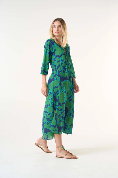 One Season Long Poppy Porto Vecchio Green Cotton