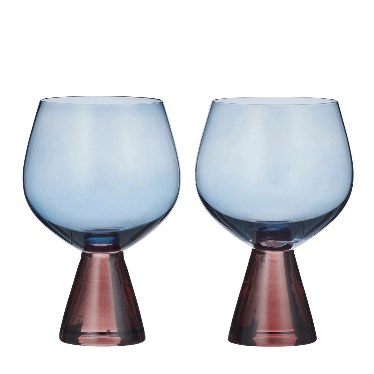 Pyramid S/2 Goblet 9x14cm Russet/Blue