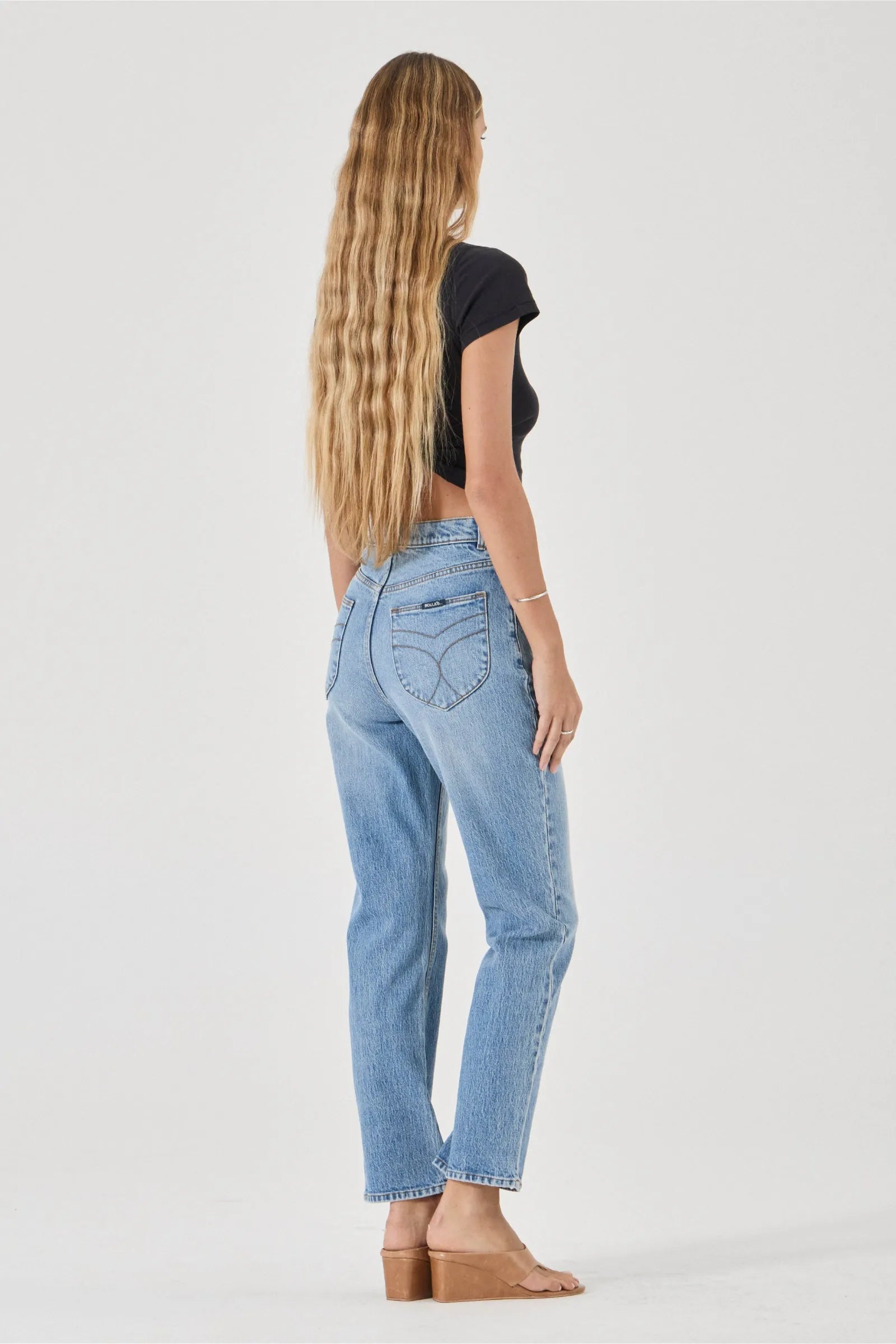 Rollas Loulou Straight Leg Lennon Blue Jeans