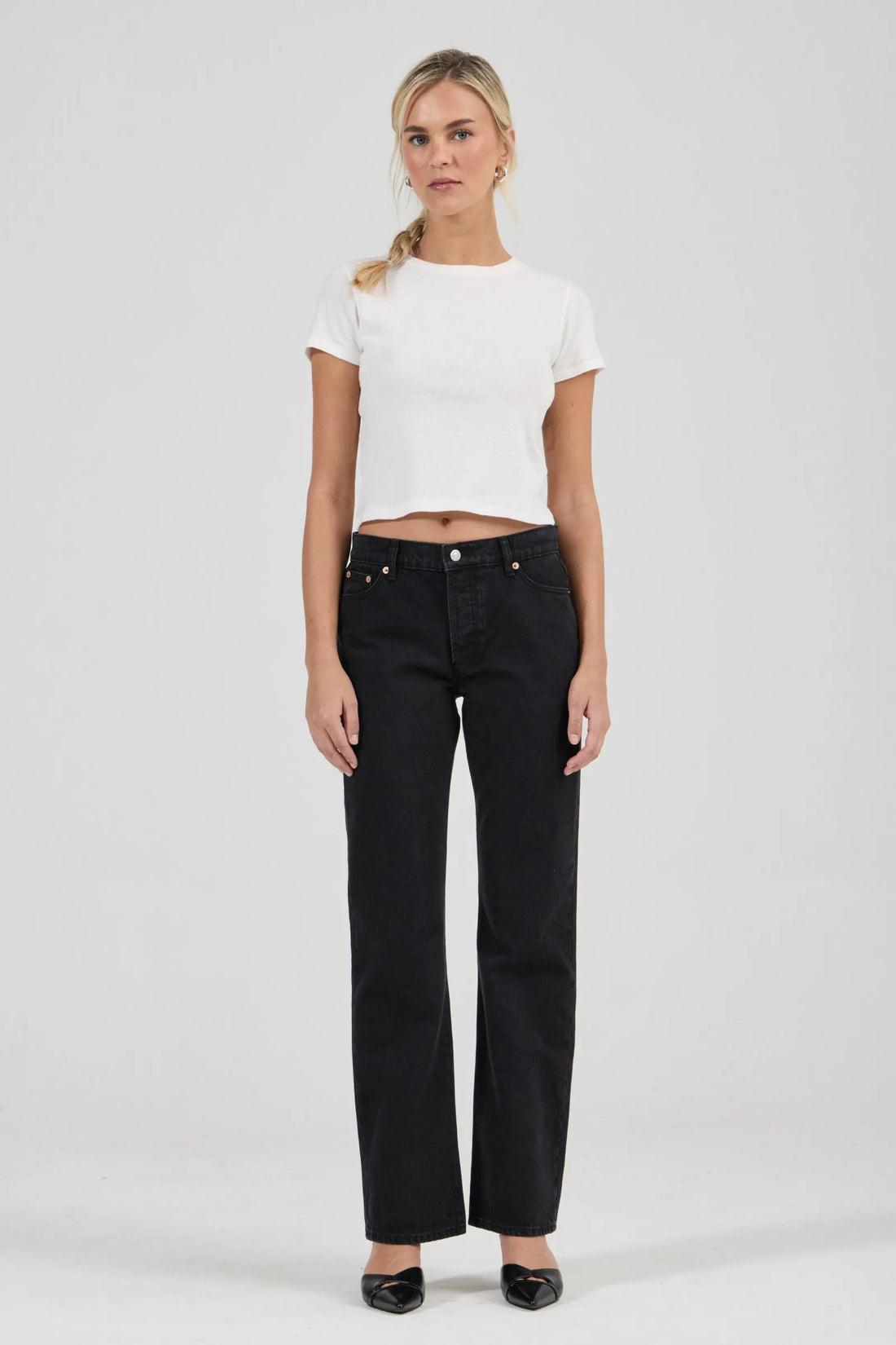 Rollas Meg Straight Vice Washed Black