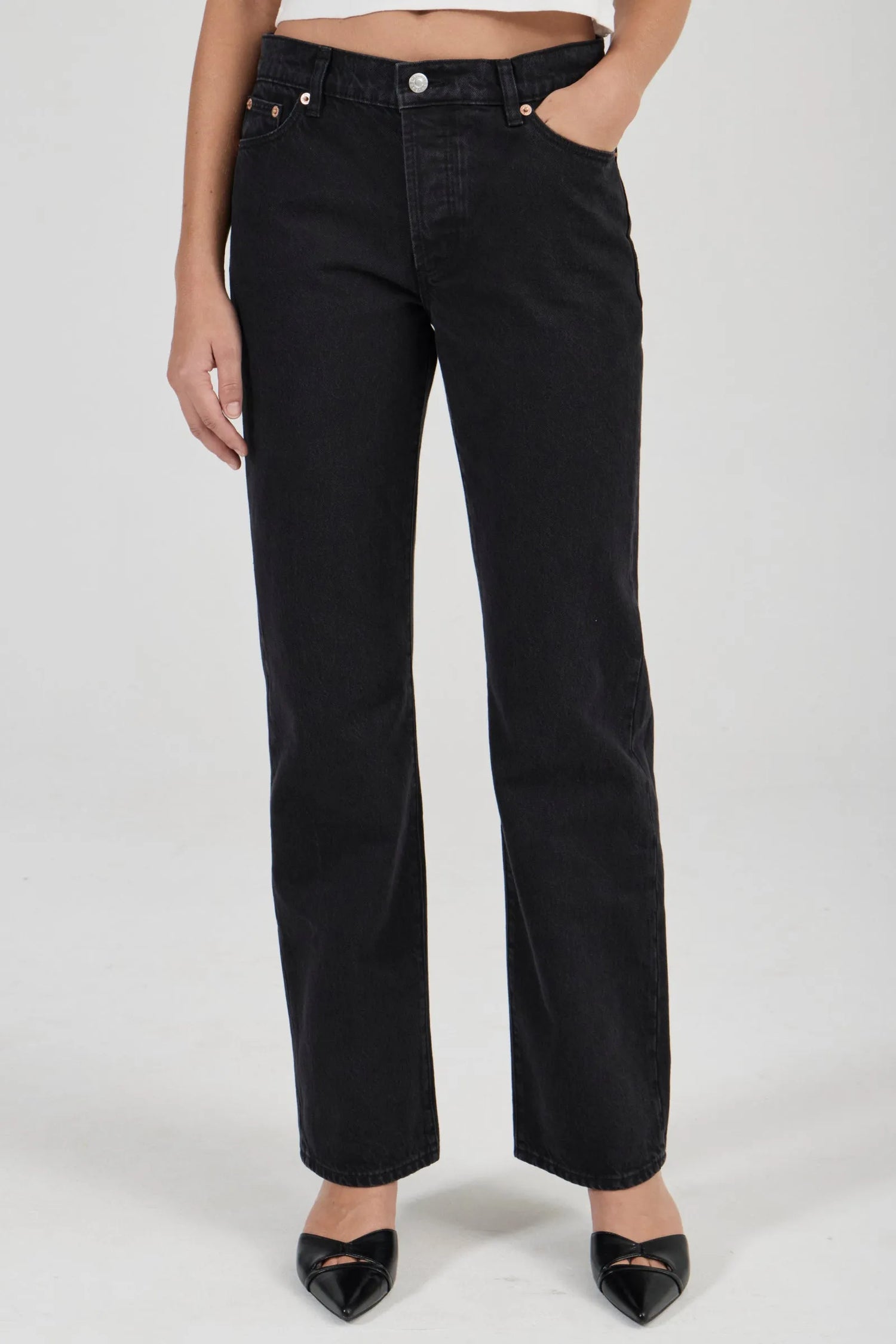 Rollas Meg Straight Vice Washed Black