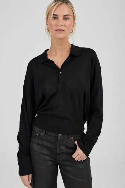 Rollas Amelie Knit Polo Black