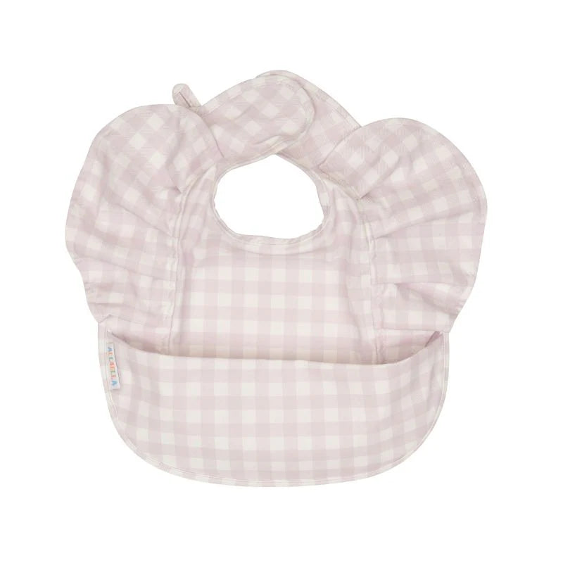 Recycled Frills Bib Gingham Lilac