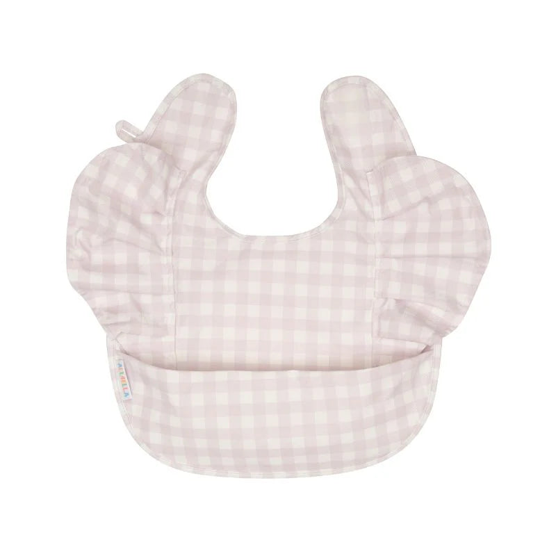 Recycled Frills Bib Gingham Lilac