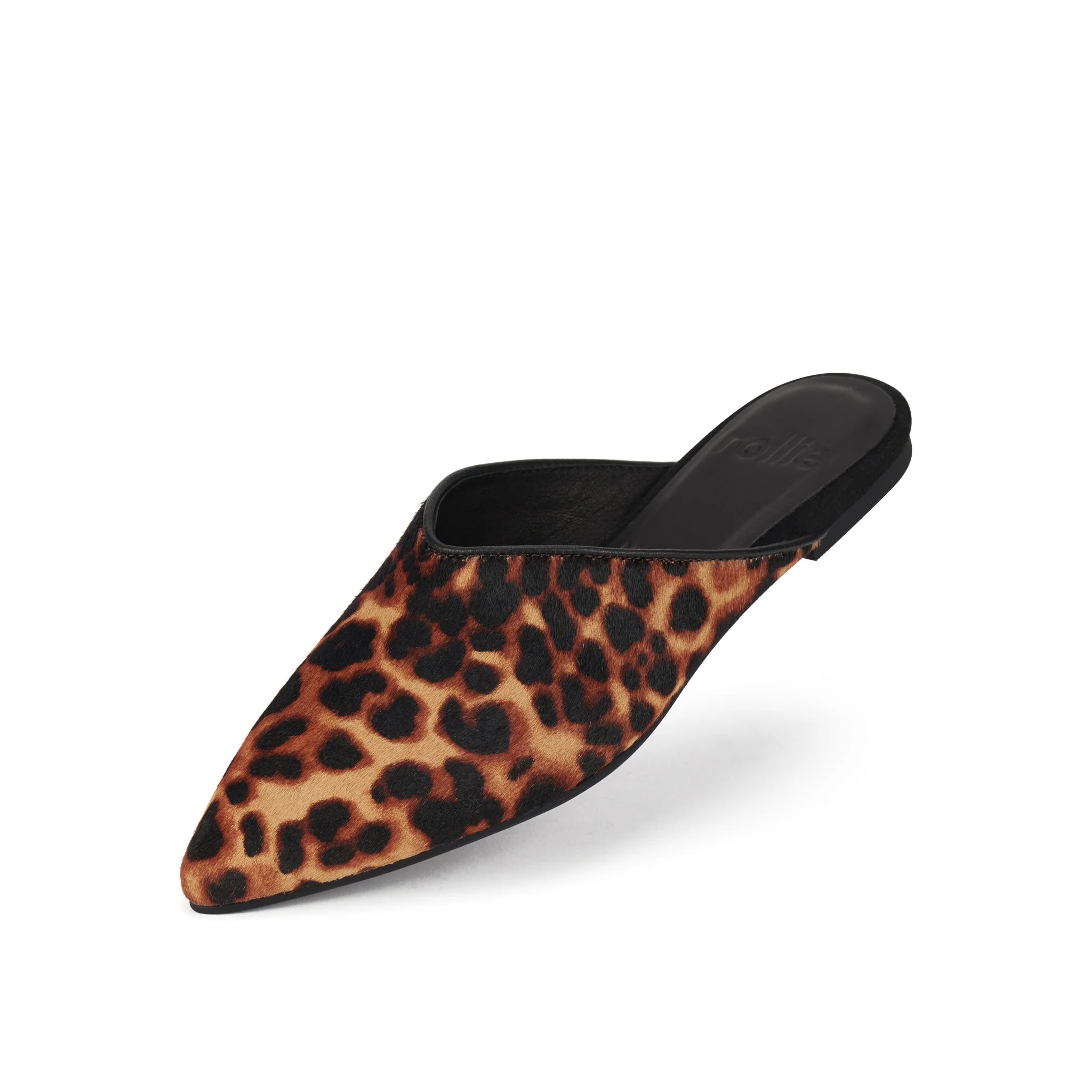 Rollie Pointed Mule Dark Camel Leopard