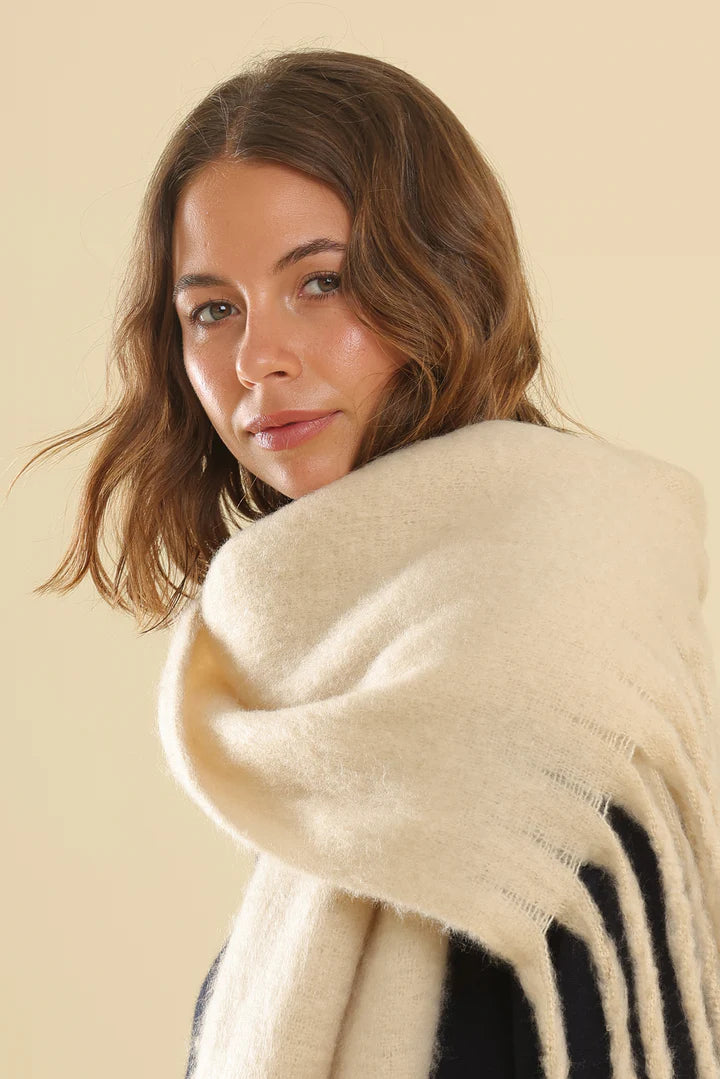 Morgan &amp; Taylor Ella Woven Scarf Cream