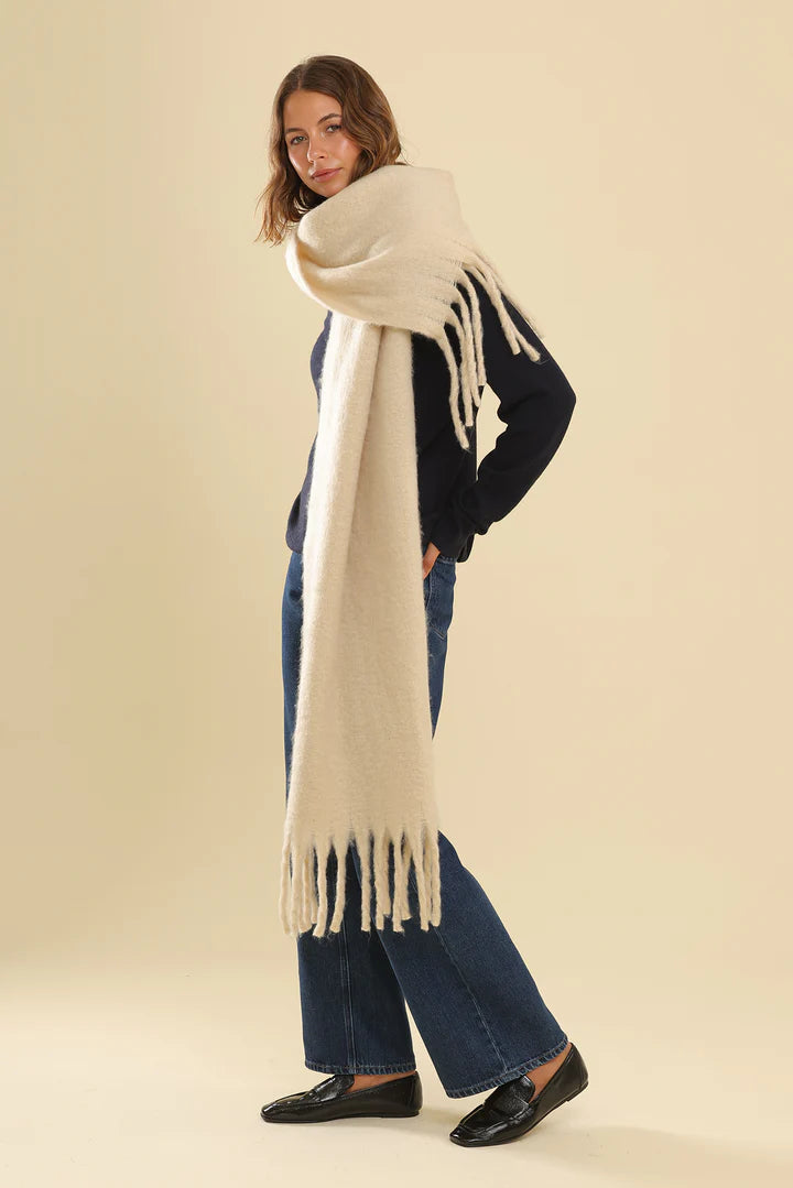 Morgan &amp; Taylor Ella Woven Scarf Cream