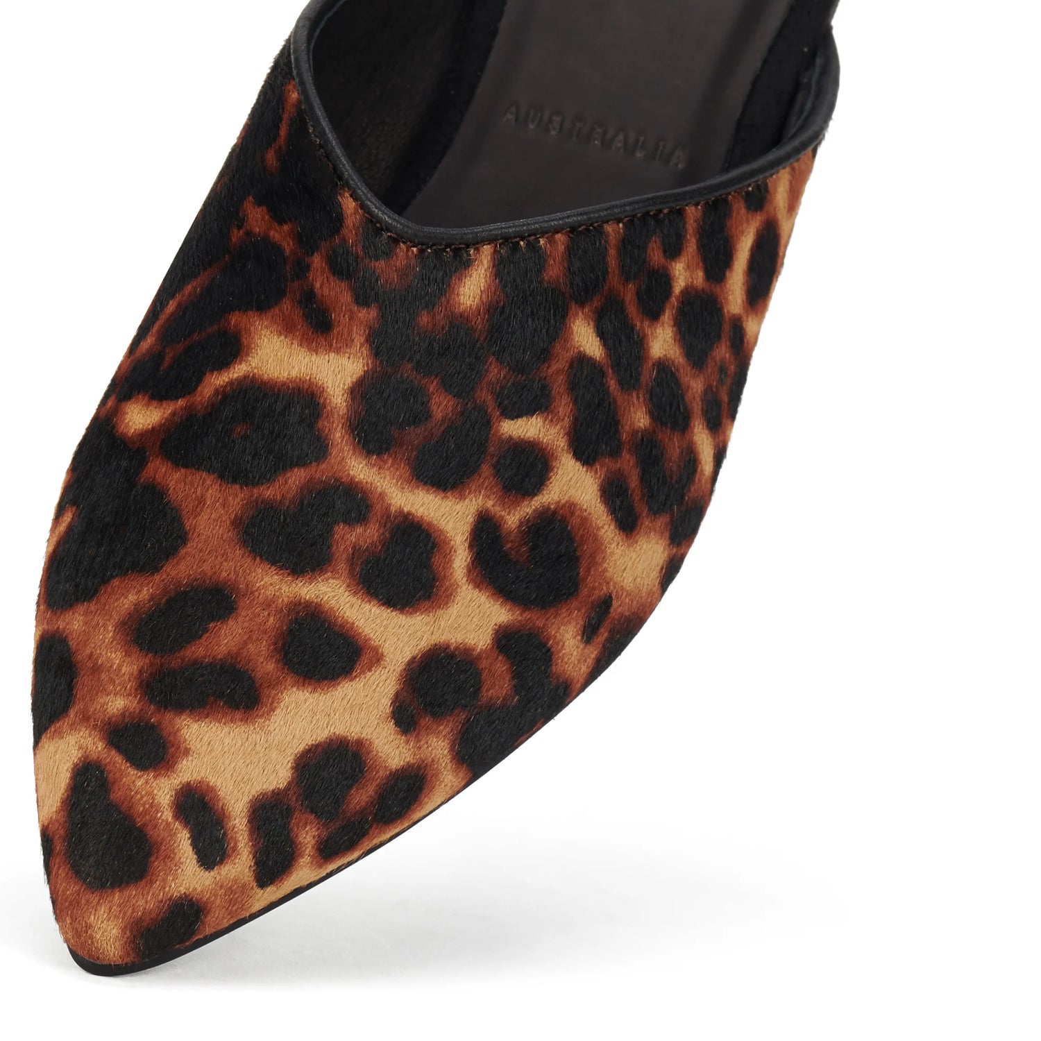 Rollie Pointed Mule Dark Camel Leopard