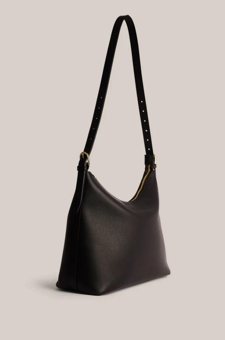 Vestirsi Harper Large Black Leather Hobo
