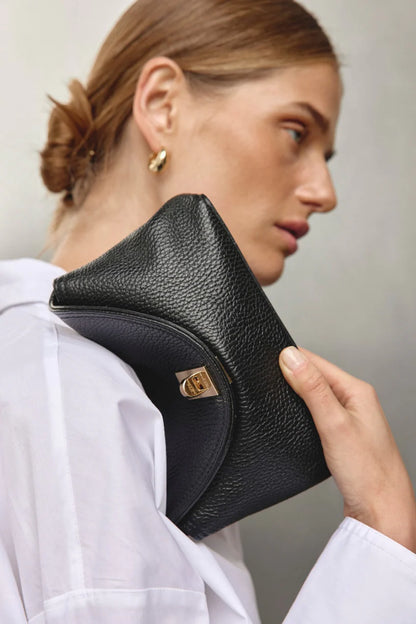 Vestirsi Sloane Mini Black Leather Crossbody Clutch