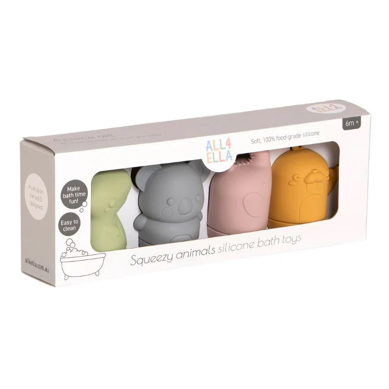 All4Ella Silicone Bath Toys Animal Friends