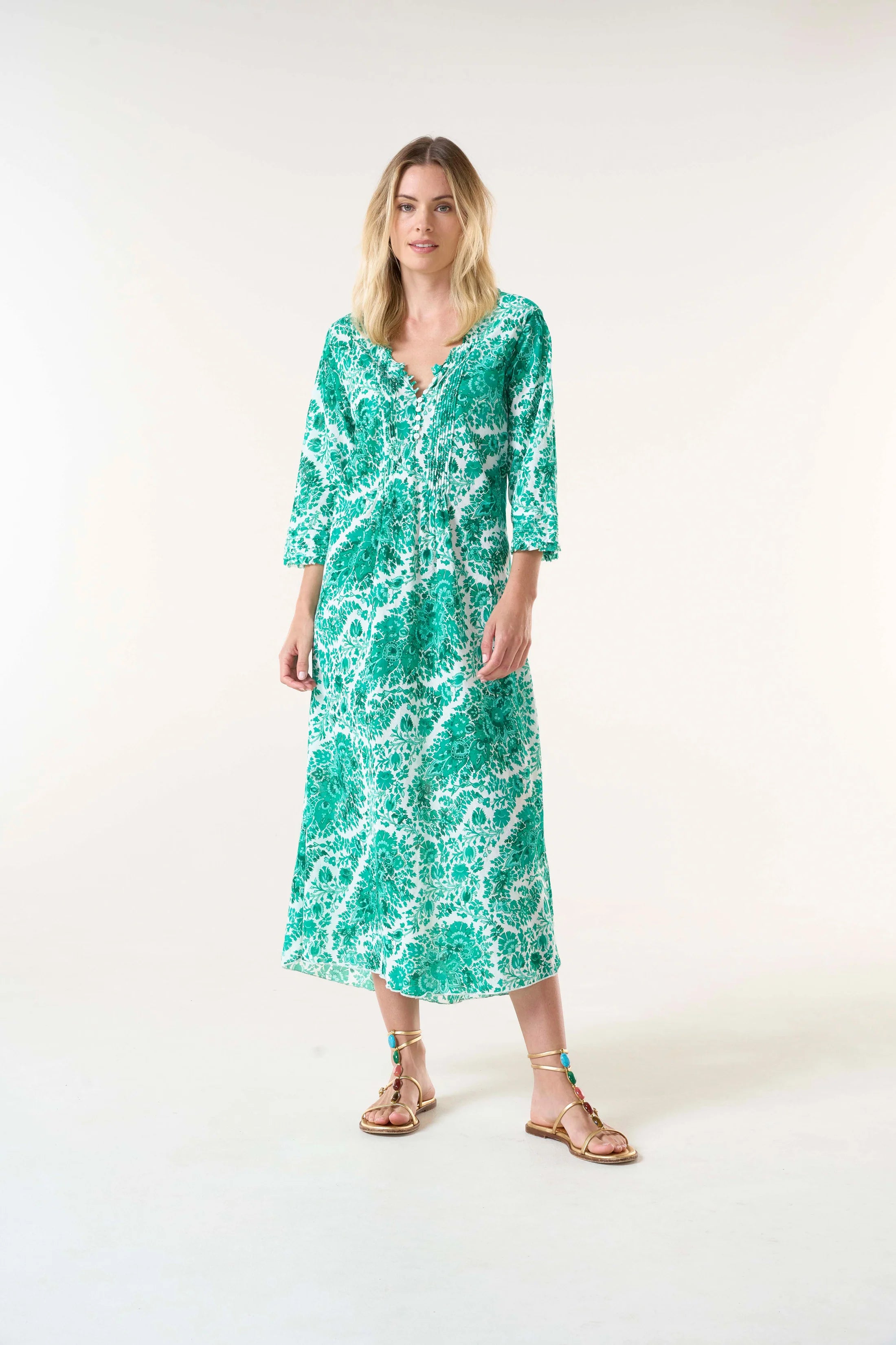 One Season Long Poppy St Tropez Emerald Cotton