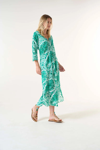 One Season Long Poppy St Tropez Emerald Cotton