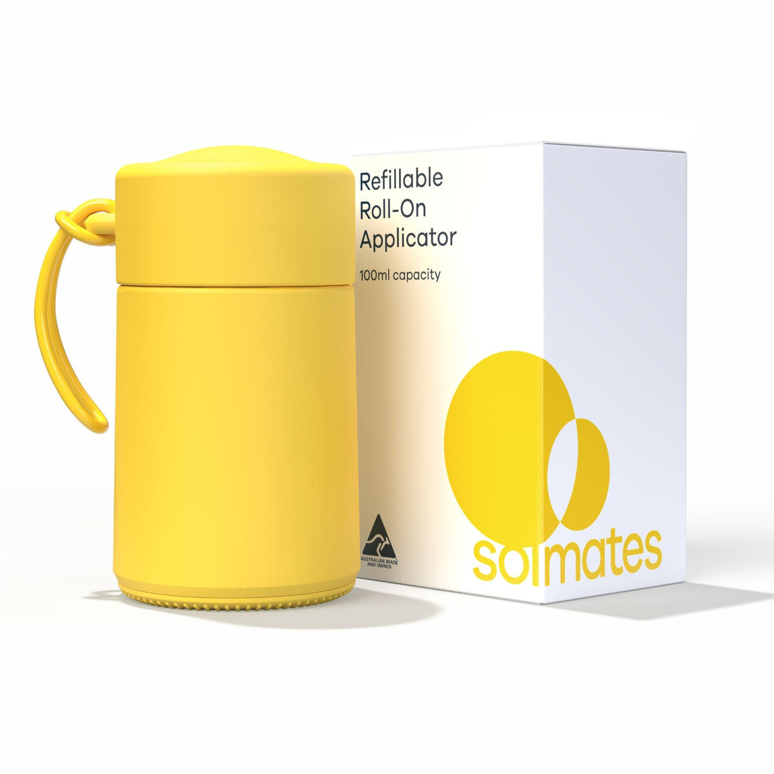 Solmates Refillable Roll-On Applicator 100ml Yellow