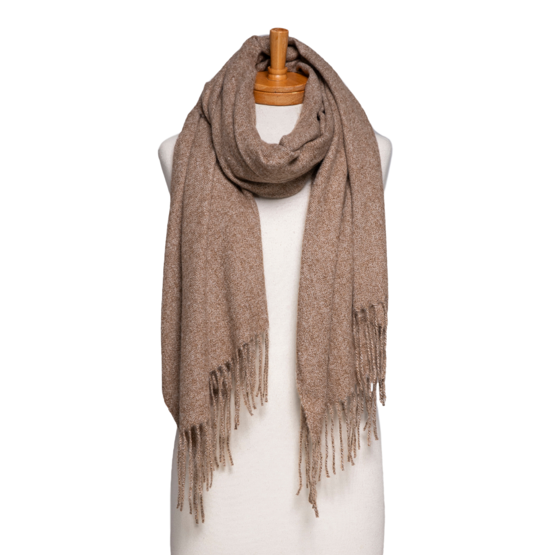 Luxe Plain Scarf Brown
