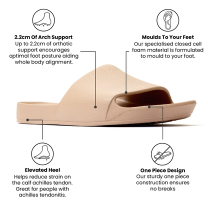 Archies Arch Support Slides Tan