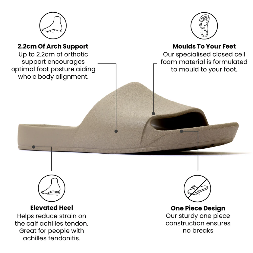 Archies Arch Support Slides Classic Taupe