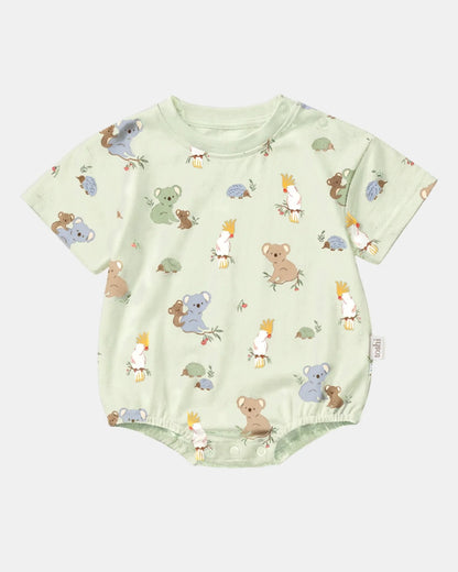 Toshi Onesie S/S Bubble Arcadia Gumnut Babies Eucalypt