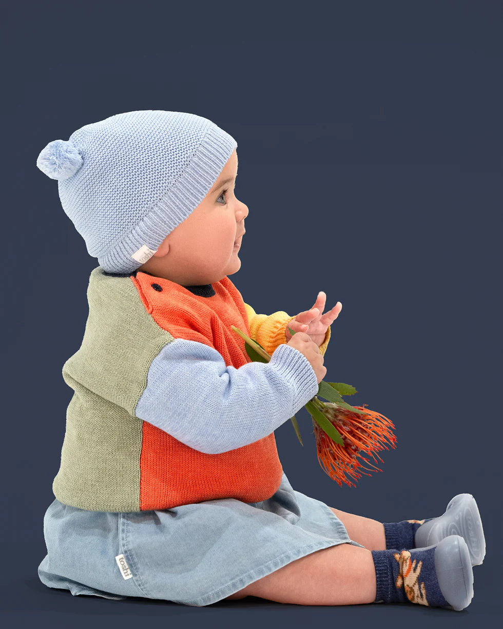 Toshi Organic Beanie Snowy/Bluebird