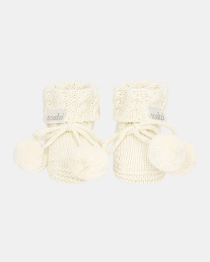Toshi Organic Baby Booties Yummy Cream