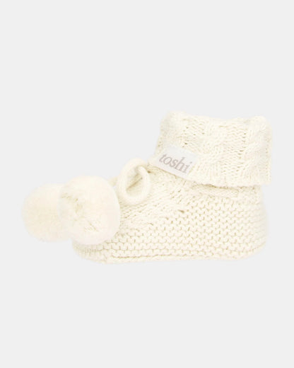 Toshi Organic Baby Booties Yummy Cream