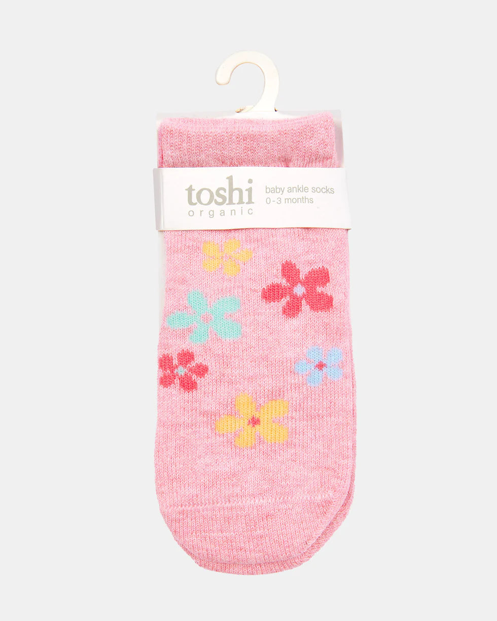 Toshi Organic Socks Ankle Jacquard/Daisy