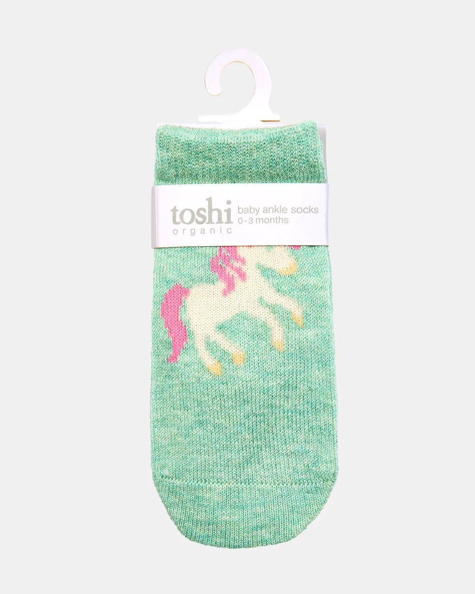 Toshi Organic Socks Ankle Jacquard/Unicorn