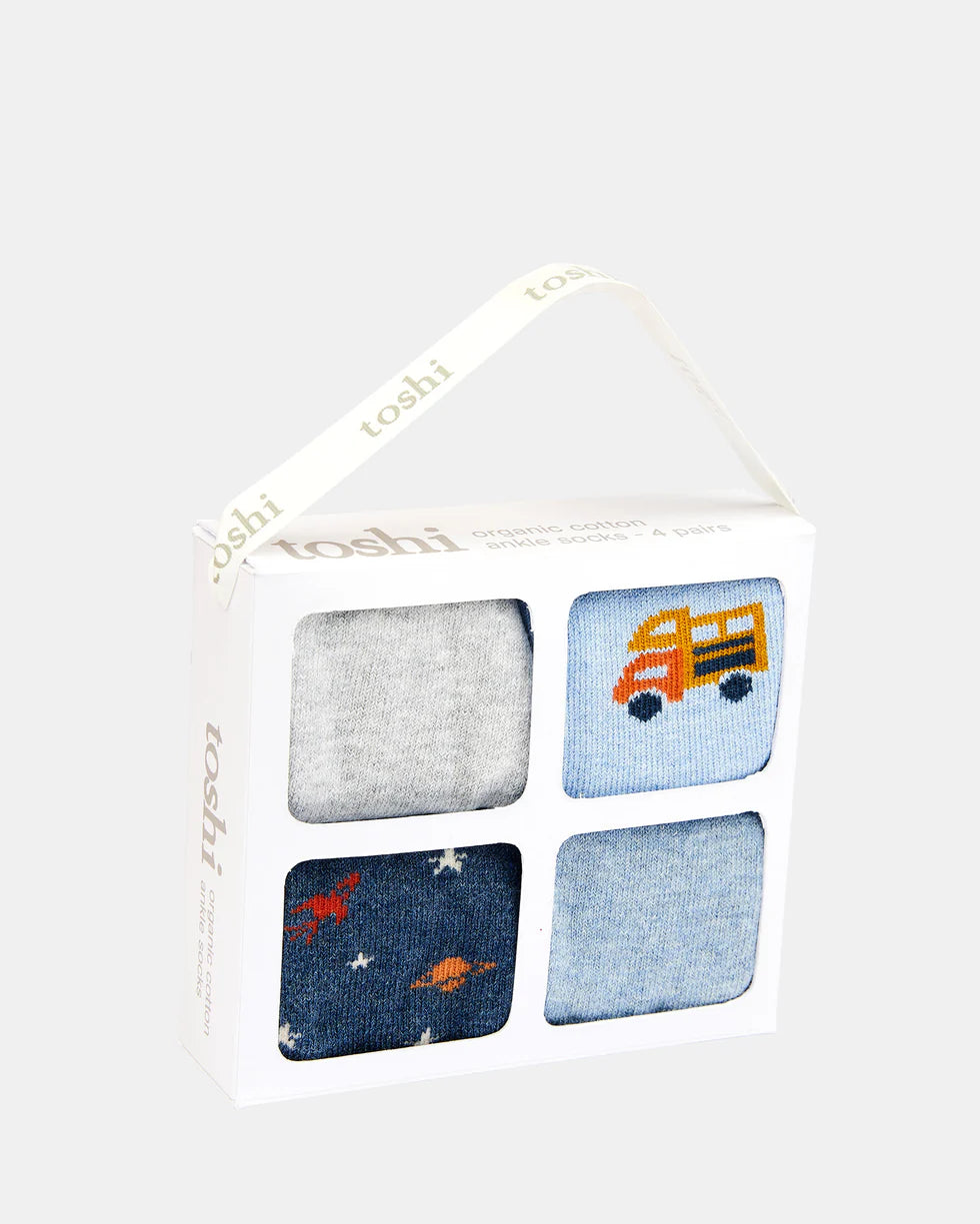 Toshi Organic Socks Gift Box Ankle Assort/Handsome 0 to 6mths