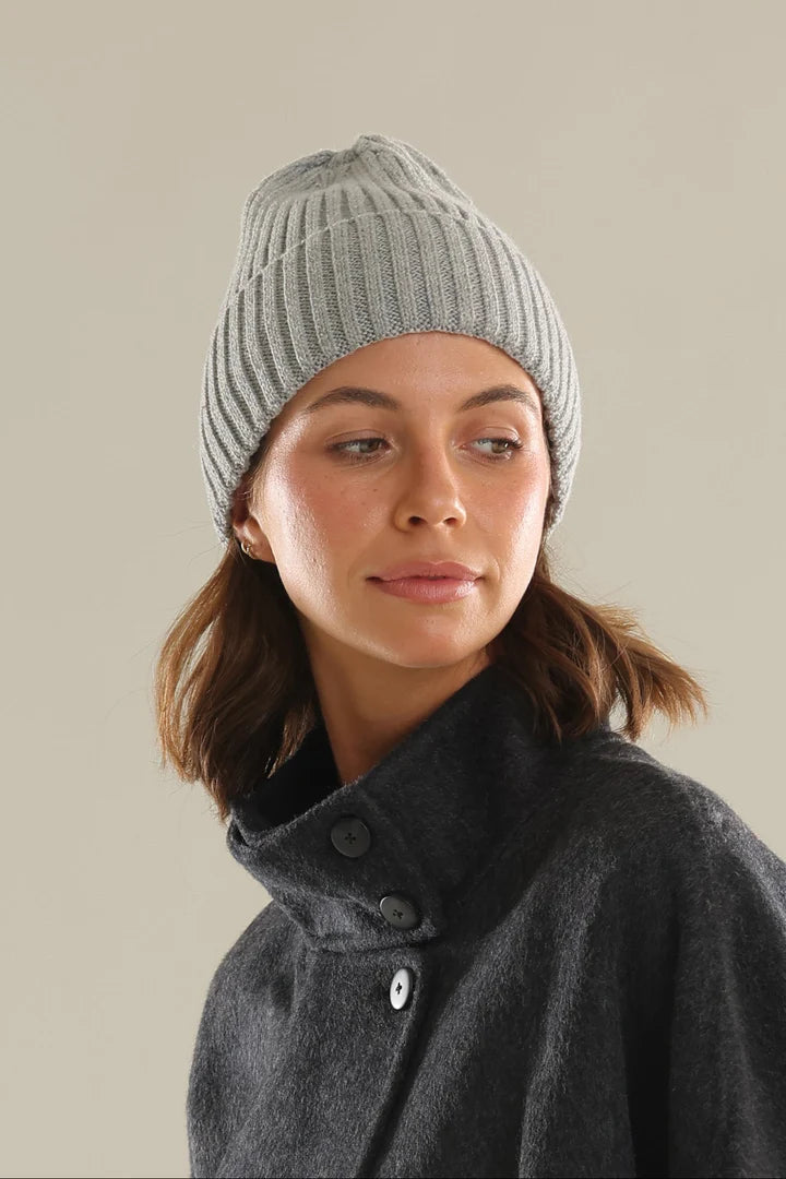 Morgan &amp; Taylor Mia Wool Blend Beanie in Grey